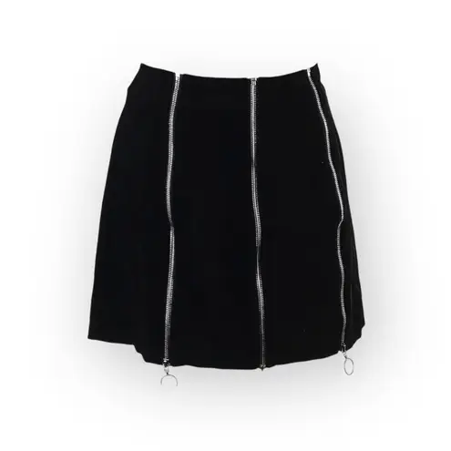 Deadstock: new Valfre ꥟ Lasso Mini Skirt ꥟ Black ꥟ Silver Zippers All Over ꥟ M ꥟ Size M