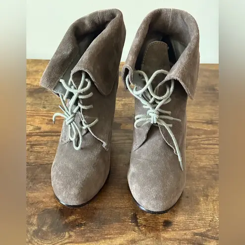 Very Volatile Fold-Over Wedge Leather Booties - Womens Boots Size 10