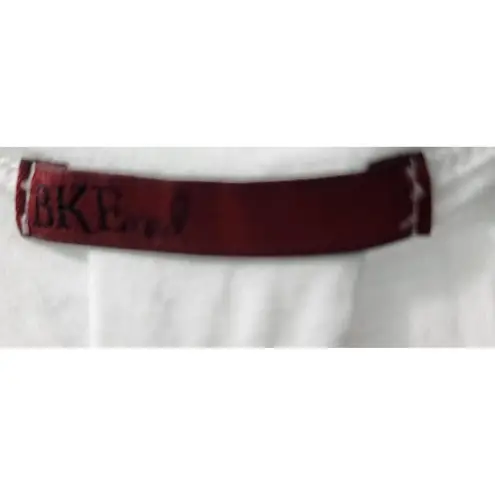 BKE Cut Out Back White Tunic Top Casual Everyday Short Sleeve Size Small
