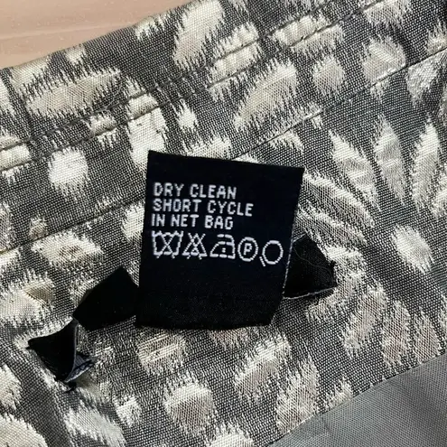 Etcetera  Metallic Floral Jacquard Blazer‎ Jacket in Silver & Grey, Size 8