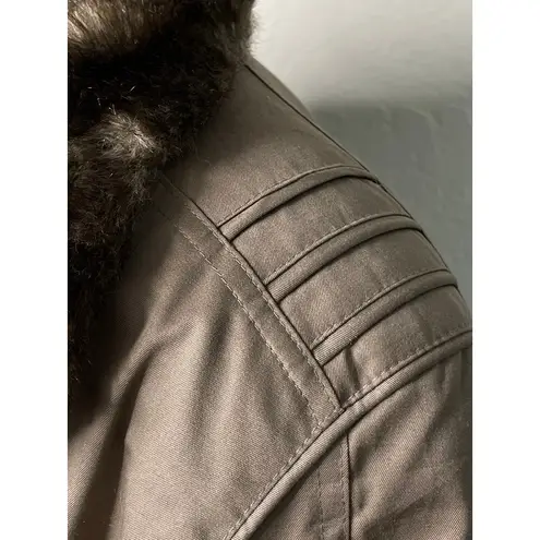 Vintage Valmeline Fur Lined Trench Long Winter Coat Elegant Classic Luxury Chic Brown Size L