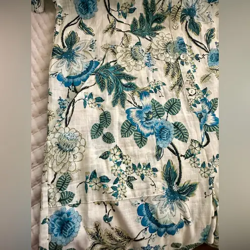 Anthropologie DRA Los Angeles Floral button up jumpsuit Pocket detail Fits M/L Blue Size undefined