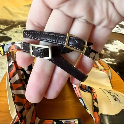 Jimmy Choo Geometric Groovy Print Satin Heels Ankle Wrap Size 39.5