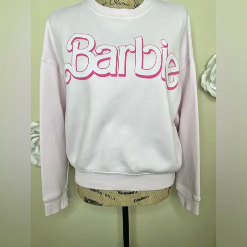 NTM: Barbie Pastel Pink Logo Crew Neckline Oversized Sweatshirt Size XS