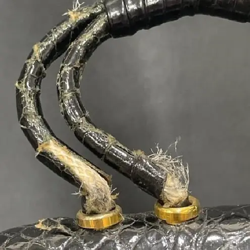 Genuine Vintage Alligator Purse Mary Ann Rosenfeld Handbag Black Mod MCM