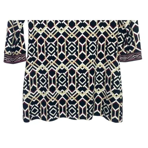 White House | Black Market  Tunic Sparkle Geometric Mini Dress XS Black Maroon