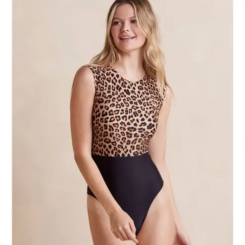 Summersalt The Surf High Neck Leopard Animal Print One Piece Swimsuit Size 8