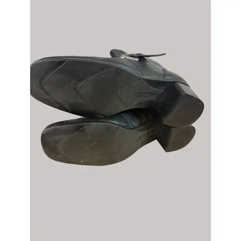 Bandolino Womens Black Leather Mid-Heel Ankle Boots Size 7.5M