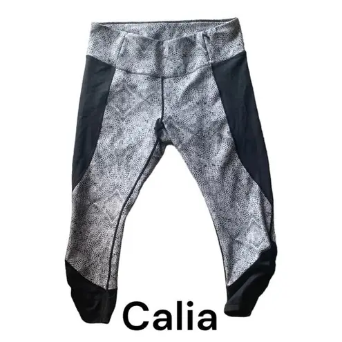 Calia crop leggings woman’s large black snake skin print ruched workout Athletic Gray