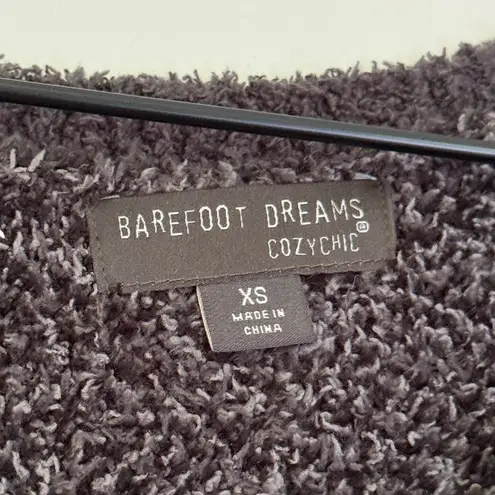 Barefoot Dreams CozyChic Seaside Pullover Sweater Carbon Camo Black Grey Size XS