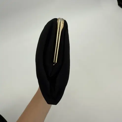 Vintage Unbranded Black Clutch Bag Formal Evening Classic Gold