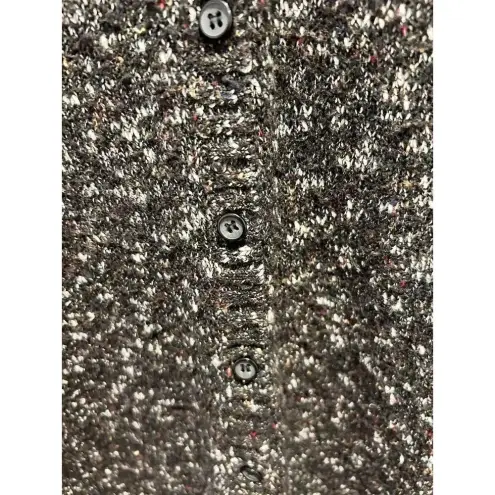 Kensie  Women Medium Marled Dark Multicolor Elbow‎ Patch Button Cardigan Black