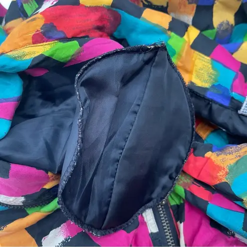 VINTAGE EVR Rousso Apparel 100% Silk Bomber Windbreaker Jacket 90s Y2K Large Size undefined