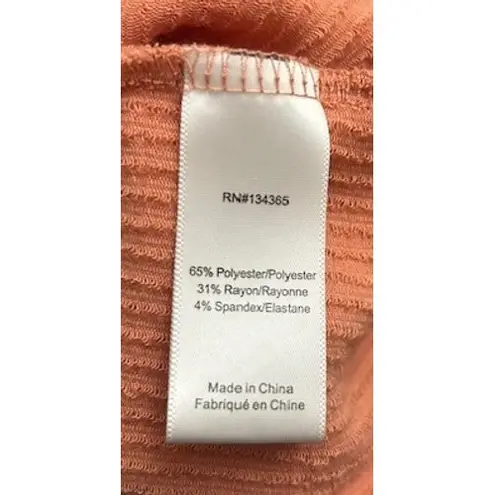 Andrea Jovine Women's Top M Warm Soft Orange Ribbed Boat Neck Soft Casual Comfy Size M