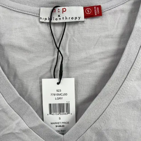 n:philanthropy Leonardo Knot Front Short Casual Shirtdress Grey Small New