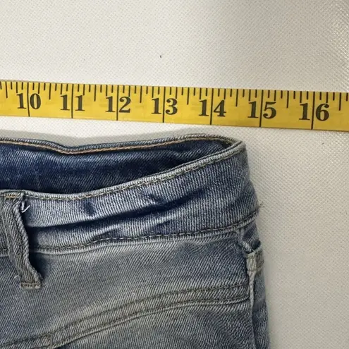 NOBO No Boundaries Jeans Juniors 13 Blue Skinny High Rise Distress Yoke Cropped Size undefined