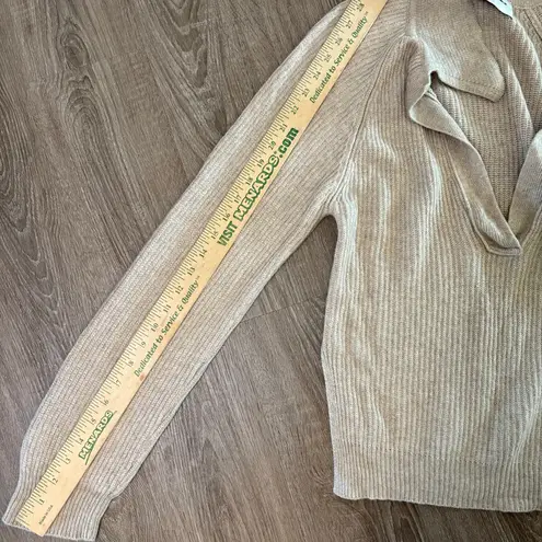 Nanushka Ribbed Collared Deep V