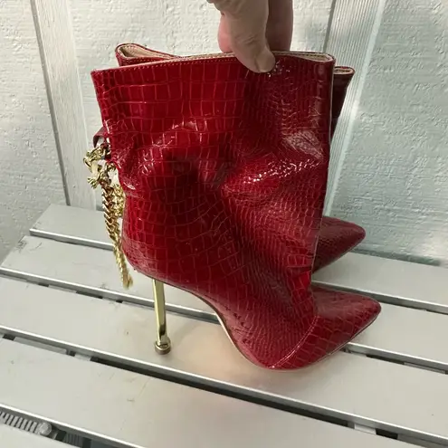 Chase and Chloe  Napa Croc Gold Trim Boots Size 5.5 NWOT - Image 3