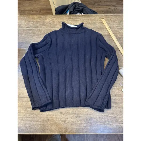 ALEX MILL JUMPER PULLOVER ROLLED Neck Blue Sweater Ribbed Size Large Mock