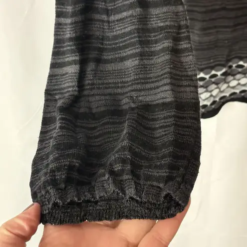 Decree Y2K Gray Black Babydoll Tunic Top Long Sleeve Sz Sm Fairy Grunge Coquette