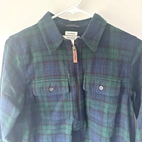L.L. Bean Scotch Plaid Flannel Shirt Quarter