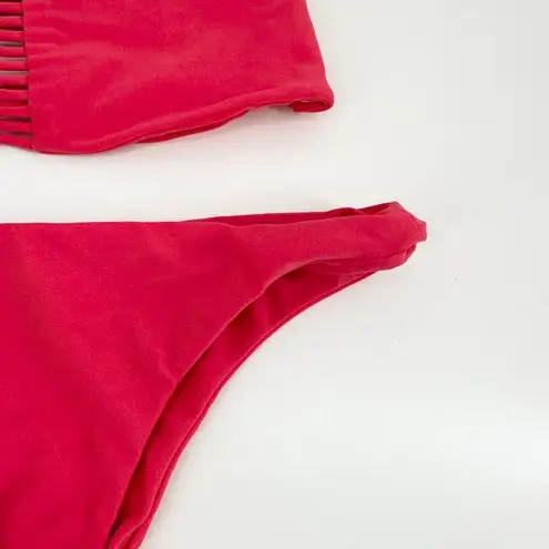 Mikoh Swim Pink Sunset II Bikini SET Top Medium Lanai Bottoms Small