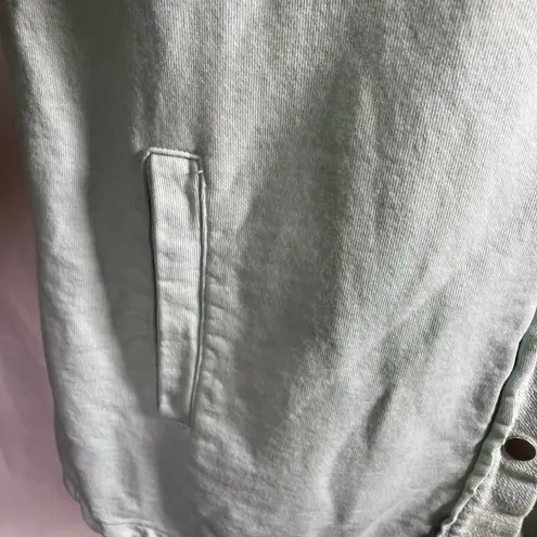 Avec Les Filles Mint Green Jacket Size S Cotton Utility Pocket Button Relaxed