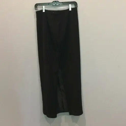 Vintage Gia & Co. Black Crepe Long Formal Skirt with Slit Size 6