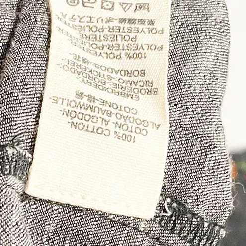 Free People  Size XS Oaxaca Chambray Floral Embroidered‎ Cotton Dress