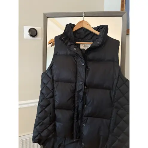 G.H. Bass Black Down Feather Puffer Vest Women’s Size XL Quilted Hooded Warm