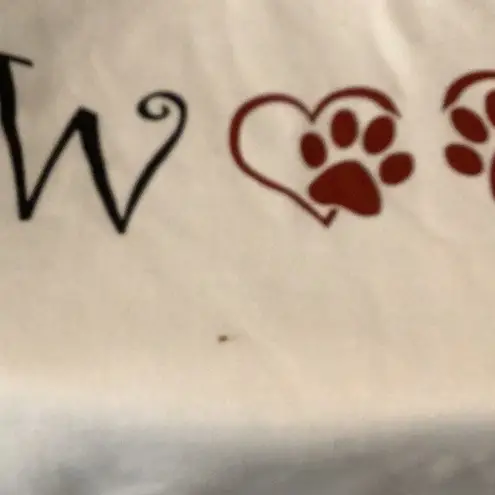 Gildan  Woof Size Large White Sweatshirt With Dog Prints. Preloved