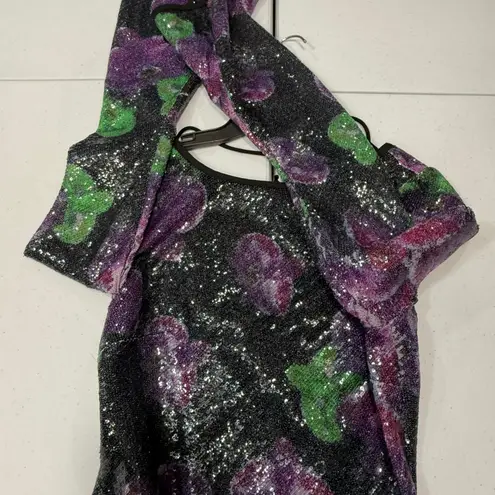 The Wolf Gang Lenee Sequin Long Sleeve maxi Dress