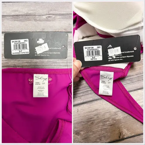 Skye Raspberry Purple Velveteen Polka Dot Push Up Halter Shirred Hipster Bikini