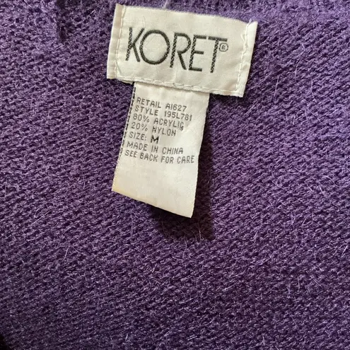 Vtg Y2K beaded winter scene cardigan vest Purple Size M