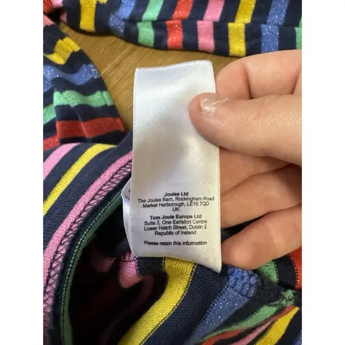 Joules Women Rainbow Stripe Long Sleeve Sweater Size US 6 Colorful Lightweight
