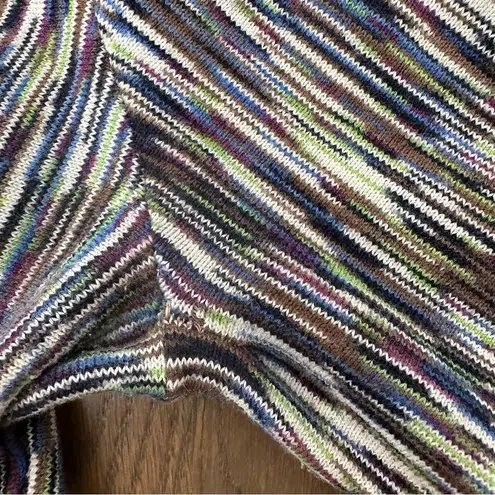 Worth New York Spacedye Cropped Long Sleeve Cardigan in Purple Jewel Tone Medium