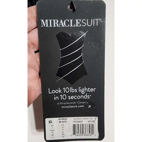 MiracleSuit Rock Solid Marina Swim Tankini Top Black 8 NEW