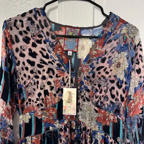 Johnny Was NWT Ontar Beesley Button Front Maxi Dress Boho Chic XS (Small Flaw)