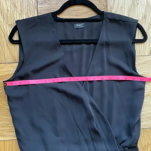 Talula Aritzia Black Sleeveless V-Neck Wrap Front Mini Dress Sz 4 EUC