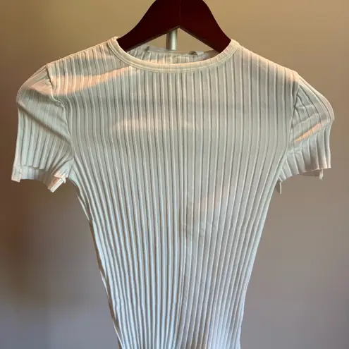 Helmut Lang Cream Puff Sleeve Ribbed Tee