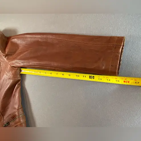 Marc New York Zip Up Leather Jacket Brown Size XL