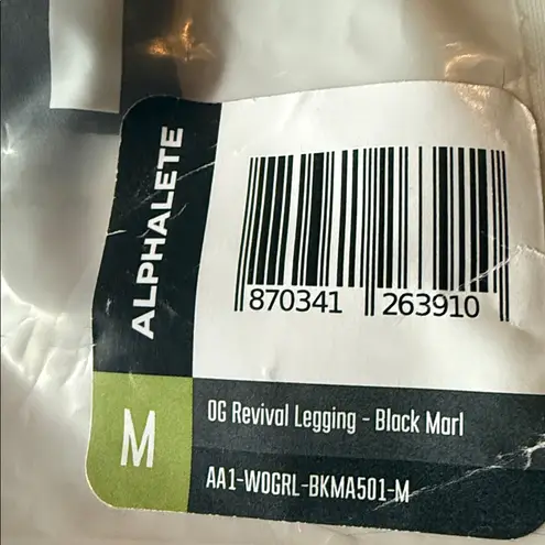 Alphalete  Women’s Size M OG Revival Leggings Black Marl High Rise Gym Baddie NEW