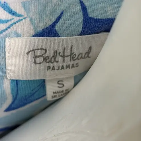 Bedhead cotton blue floral pajama shirt small