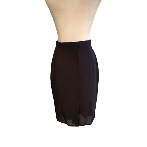 Navy Blue Japanese Made Skirt Light Sheer Material with Silky Lining Zip Up Back