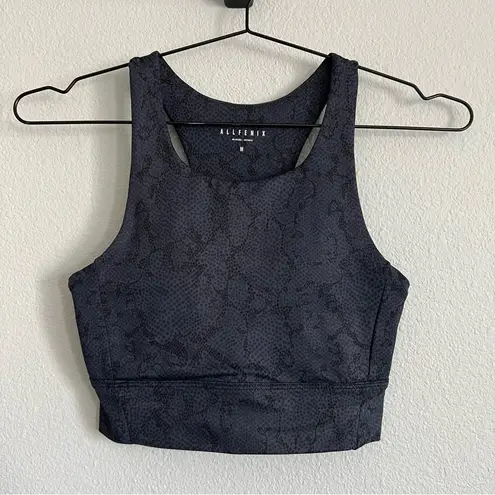 Anthropologie AllFenix |  Longline Blue Black SnakeSkin Print Sports Bra. Size M