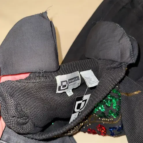 Distinctly Different Women's 24W Black Sequin Knit Pullover Sweater Vintage