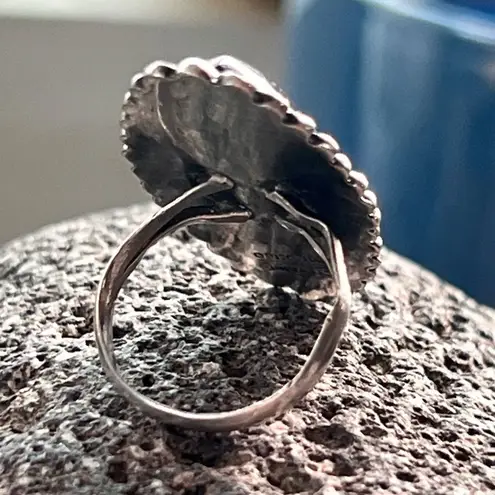 Taxco Mexican Mask 925 Sterling Silver Aztec Mayan Inca Face Tribal Large Ring Black