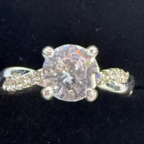 8mm Moissanite Ring • Infinity Pave Band • Size 7 Silver