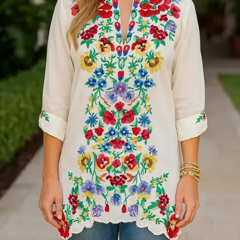 Johnny Was heavily embroidered Gala tunic NWT extremely RARE