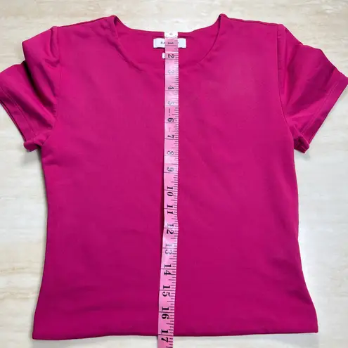 Babaton Pink Cropped Top Fitted Short Sleeve Casual Everyday Tee Shirt - M